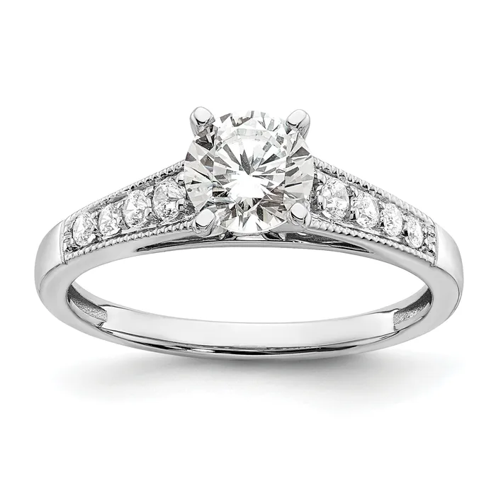 100ct CZ Solid Real 14k White Polish 1ct Round Engagement Dia Ring Goldia Rings 100ct CZ Solid Real 14k White Polish 1ct Round Engagement Dia Ring Goldia Rings