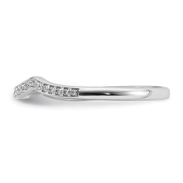 14k White Gold Contoured Real Diamond Band Goldia Rings