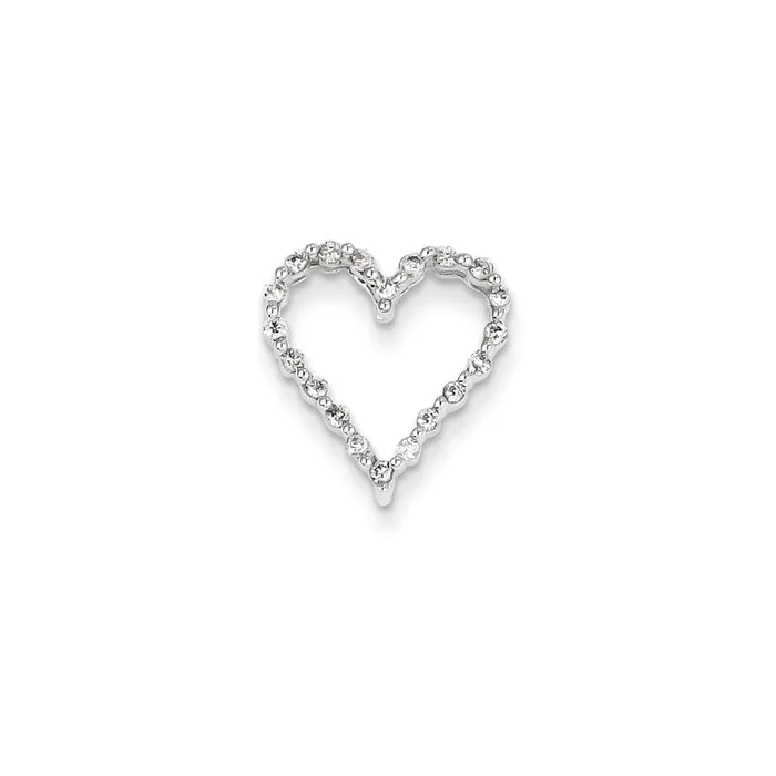 14k White Gold Real Diamond Heart Slide Goldia Rings