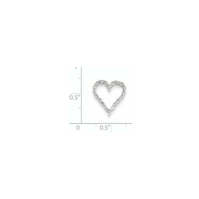 14k White Gold Real Diamond Heart Slide Goldia Rings