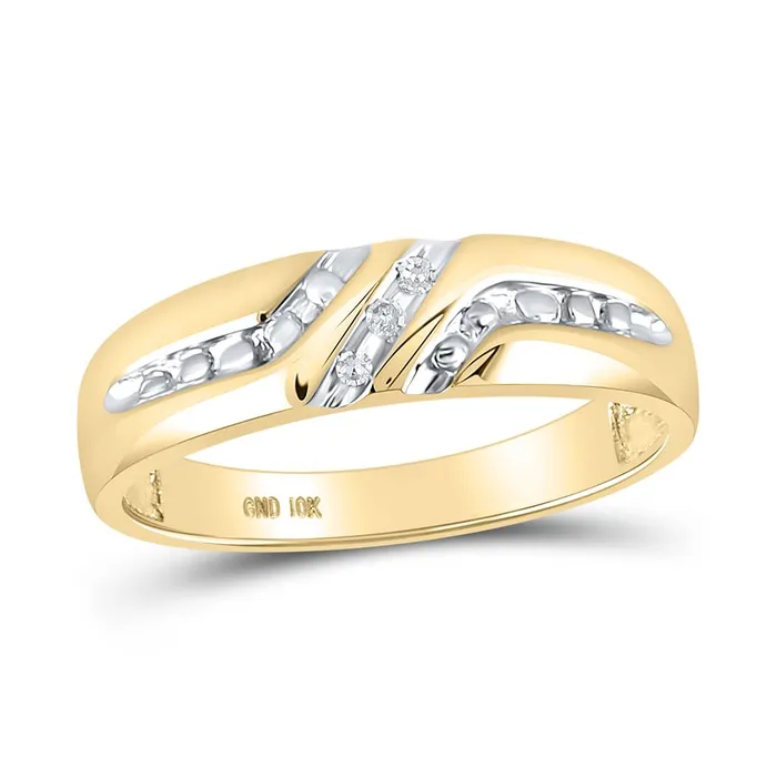 gndatlanta Rings 10k Yellow Gold Round Diamond Wedding Band Ring 03 Cttw