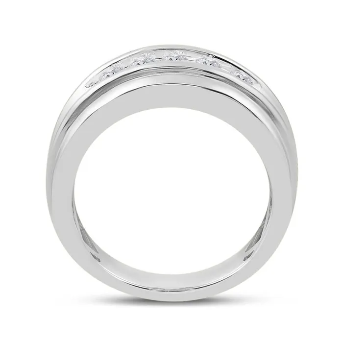 gndatlanta Rings 14k White Gold Round Diamond Wedding Band 12 Cttw