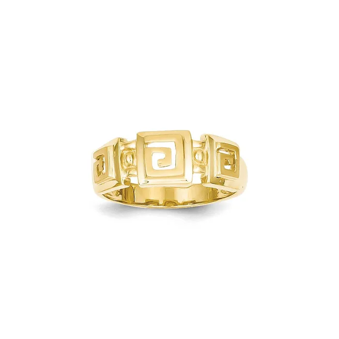 Goldia 14K Yellow Gold Polished Fancy Greek Key Band Rings