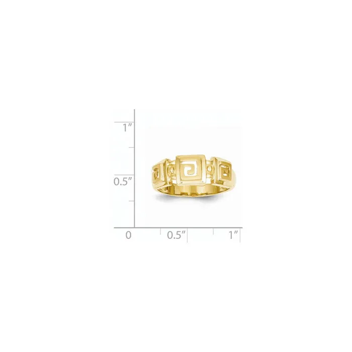 Goldia 14K Yellow Gold Polished Fancy Greek Key Band Rings