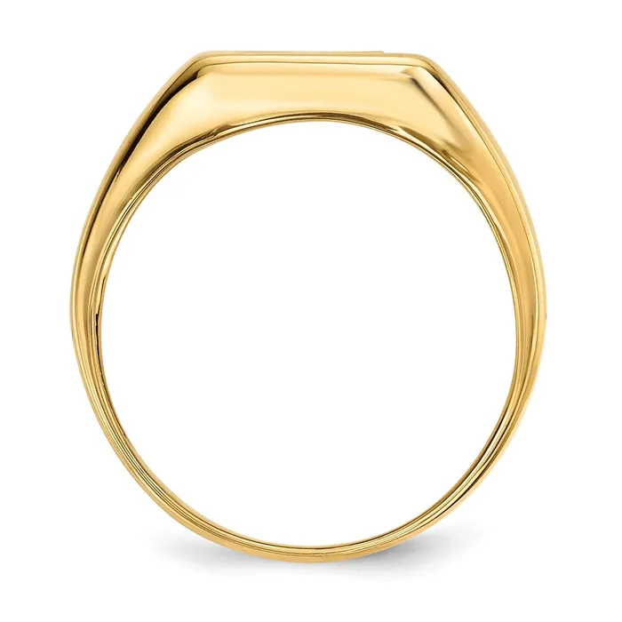 Goldia Rings 14K Yellow Gold Onyx and Real Diamond Cross Mens Ring
