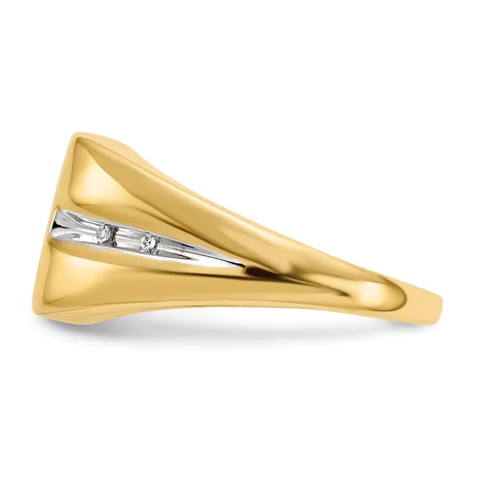 Goldia Rings 14K Yellow Gold Onyx and Real Diamond Cross Mens Ring