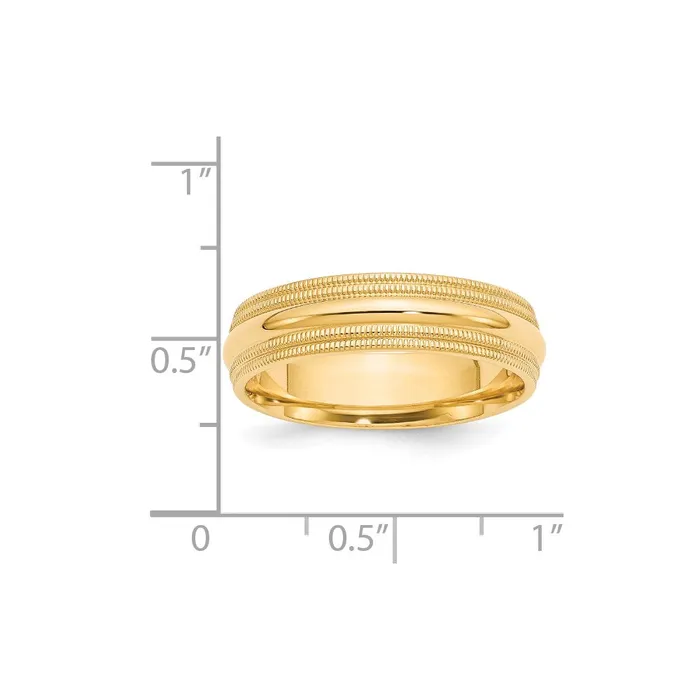 Goldia Rings Solid 10K Yellow Gold 6mm Double Milgrain Comfort Fit MensWomens Wedding Band Ring Size 125 Goldia Rings Solid 10K Yellow Gold 6mm Double Milgrain Comfort Fit MensWomens Wedding Band Ring Size 125
