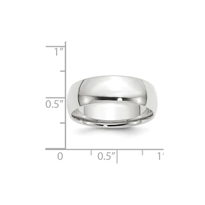 Goldia Rings Solid 14K White Gold 7mm Light Weight Comfort Fit MensWomens Wedding Band Ring Size 65 Goldia Rings Solid 14K White Gold 7mm Light Weight Comfort Fit MensWomens Wedding Band Ring Size 65