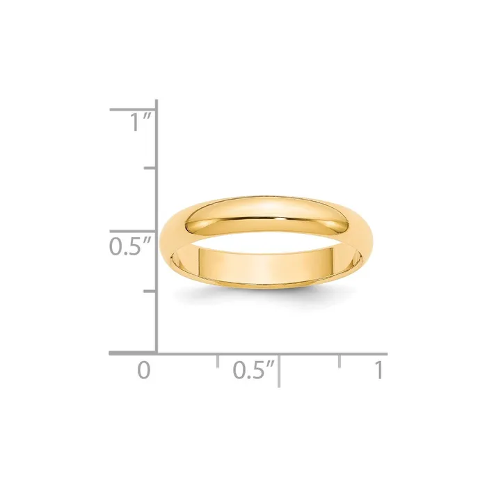 Goldia Rings Solid 14K Yellow Gold 4mm HalfRound Wedding MensWomens Wedding Band Ring Size 105 Goldia Rings Solid 14K Yellow Gold 4mm HalfRound Wedding MensWomens Wedding Band Ring Size 105