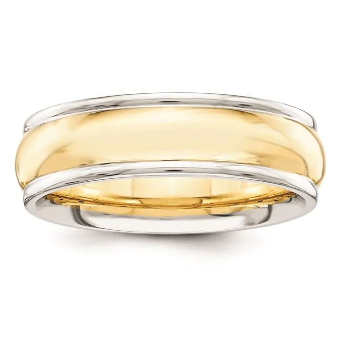 Goldia Rings Solid 14K Yellow Gold TwoTone 6mm Domed Size 5 Wedding MensWomens Wedding Band Ring Goldia Rings Solid 14K Yellow Gold TwoTone 6mm Domed Size 5 Wedding MensWomens Wedding Band Ring