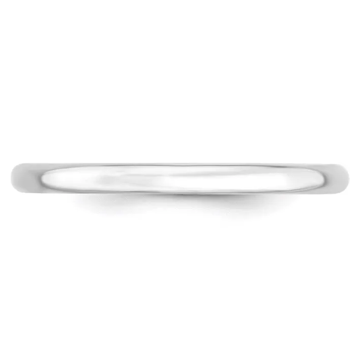Goldia Rings Solid 18K White Gold 2mm Light Weight Comfort Fit MensWomens Wedding Band Ring Size 105