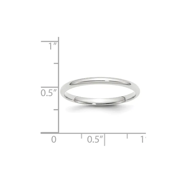 Goldia Rings Solid 18K White Gold 2mm Light Weight Comfort Fit MensWomens Wedding Band Ring Size 105