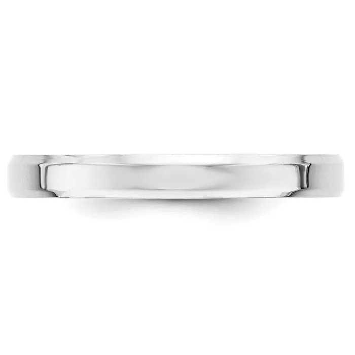 Goldia Rings Solid 18K White Gold 3mm Bevel Edge Comfort Fit MensWomens Wedding Band Ring Size 4 Goldia Rings Solid 18K White Gold 3mm Bevel Edge Comfort Fit MensWomens Wedding Band Ring Size 4
