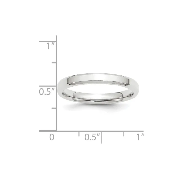 Goldia Rings Solid 18K White Gold 3mm Bevel Edge Comfort Fit MensWomens Wedding Band Ring Size 4 Goldia Rings Solid 18K White Gold 3mm Bevel Edge Comfort Fit MensWomens Wedding Band Ring Size 4