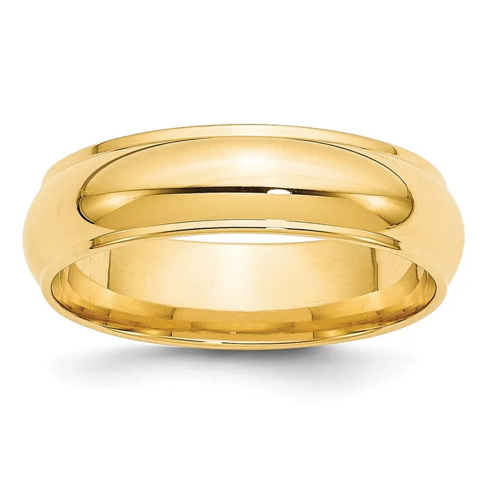 Goldia Solid 14K Yellow Gold 6mm Half Round with Edge MensWomens Wedding Band Ring Size 65 Rings Goldia Solid 14K Yellow Gold 6mm Half Round with Edge MensWomens Wedding Band Ring Size 65 Rings