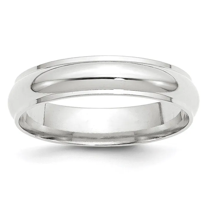 Goldia Solid 18K White Gold 5mm Half Round with Edge MensWomens Wedding Band Ring Size 14 Rings Goldia Solid 18K White Gold 5mm Half Round with Edge MensWomens Wedding Band Ring Size 14 Rings