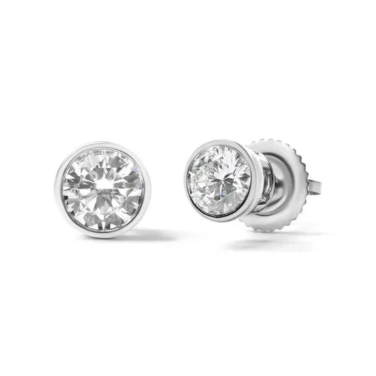JMS always Earrings Original Haus of Brilliance 14K White Gold 58 Cttw Bezel Set Lab Grown Round Diamond ScrewBack Solitaire Stud Earrings GH Color VS2SI1 Clarity JMS always Earrings Original Haus of Brilliance 14K White Gold 58 Cttw Bezel Set Lab Grown Round Diamond ScrewBack Solitaire Stud Earrings GH Color VS2SI1 Clarity