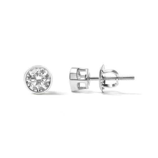 JMS always Earrings Original Haus of Brilliance 14K White Gold 58 Cttw Bezel Set Lab Grown Round Diamond ScrewBack Solitaire Stud Earrings GH Color VS2SI1 Clarity JMS always Earrings Original Haus of Brilliance 14K White Gold 58 Cttw Bezel Set Lab Grown Round Diamond ScrewBack Solitaire Stud Earrings GH Color VS2SI1 Clarity