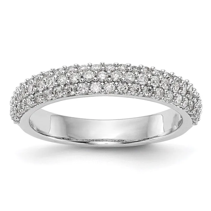 Rings 14k White Gold Real Diamond Band Ring Goldia