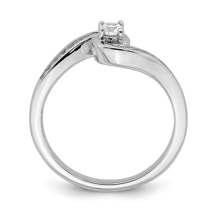 Rings 14K White Gold Real Diamond Engagement Ring Goldia