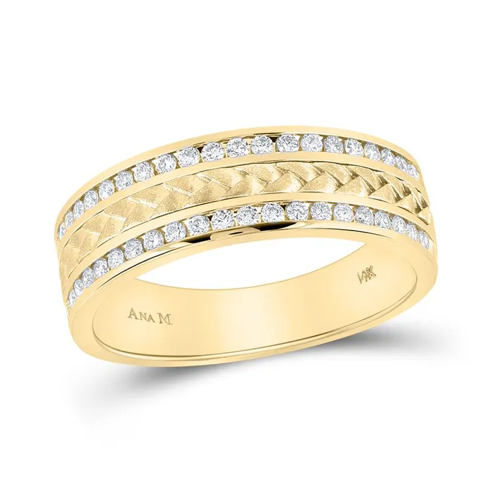 Rings gndatlanta 14k Yellow Gold Round Diamond Wedding Braided Band Ring 12 Cttw Rings gndatlanta 14k Yellow Gold Round Diamond Wedding Braided Band Ring 12 Cttw