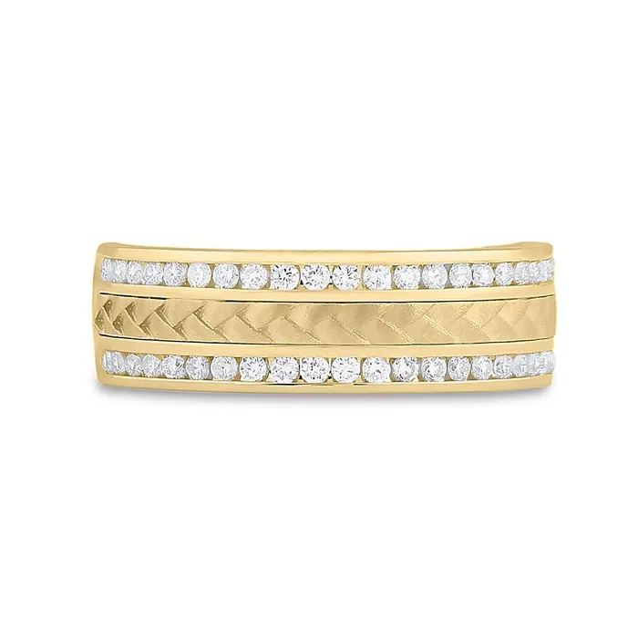Rings gndatlanta 14k Yellow Gold Round Diamond Wedding Braided Band Ring 12 Cttw
