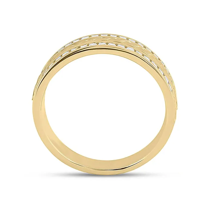 Rings gndatlanta 14k Yellow Gold Round Diamond Wedding Braided Band Ring 12 Cttw