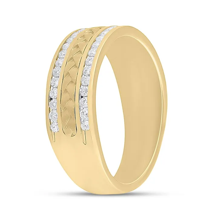 Rings gndatlanta 14k Yellow Gold Round Diamond Wedding Braided Band Ring 12 Cttw