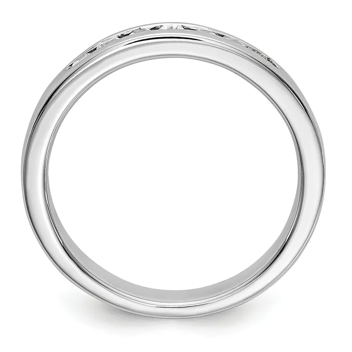 Rings Goldia 020ct CZ Solid Real 14K White Gold 7Stone Channel Wedding Band Ring
