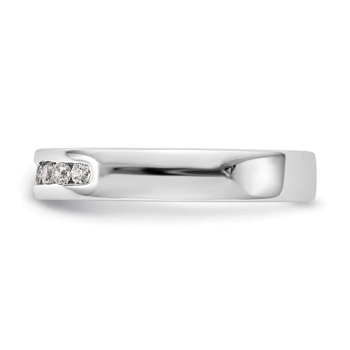 Rings Goldia 020ct CZ Solid Real 14K White Gold 7Stone Channel Wedding Band Ring