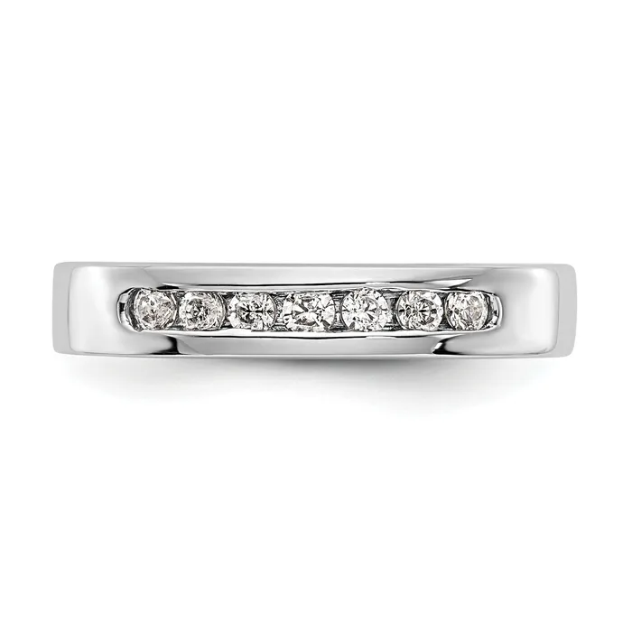 Rings Goldia 020ct CZ Solid Real 14K White Gold 7Stone Channel Wedding Band Ring