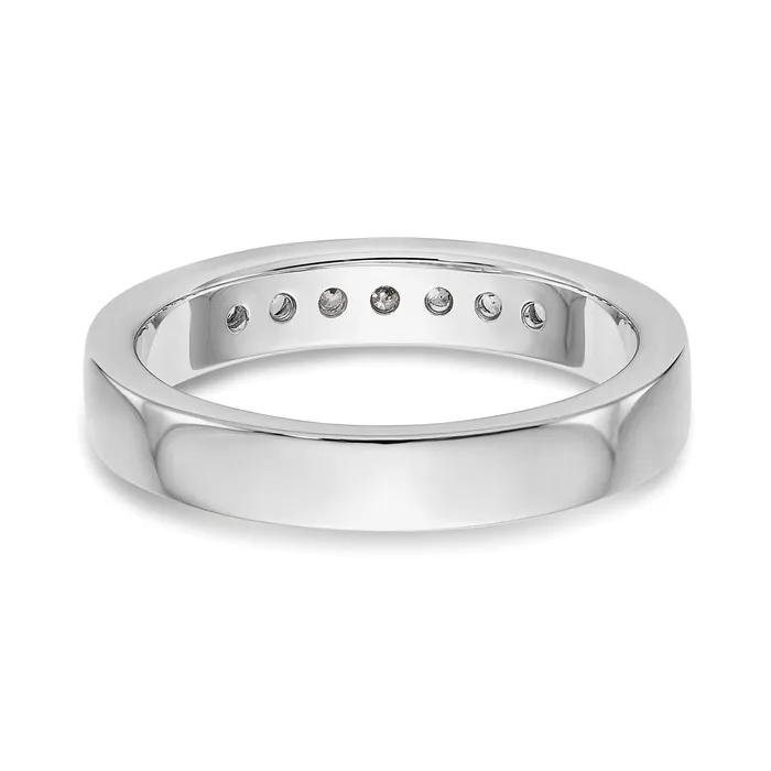 Rings Goldia 020ct CZ Solid Real 14K White Gold 7Stone Channel Wedding Band Ring