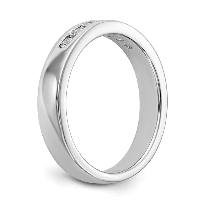 Rings Goldia 020ct CZ Solid Real 14K White Gold 7Stone Channel Wedding Band Ring
