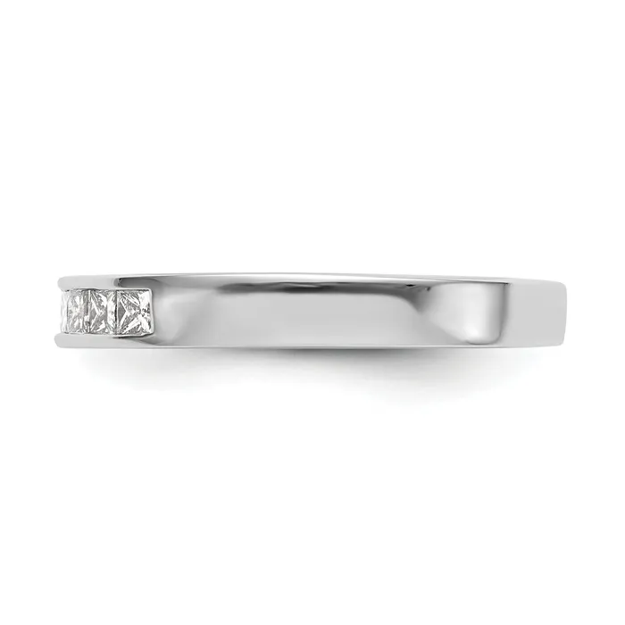 Rings Goldia 033ct CZ Solid Real 14K White Gold 7Stone Channel Wedding Band Ring
