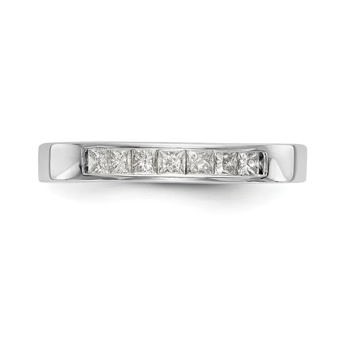 Rings Goldia 033ct CZ Solid Real 14K White Gold 7Stone Channel Wedding Band Ring