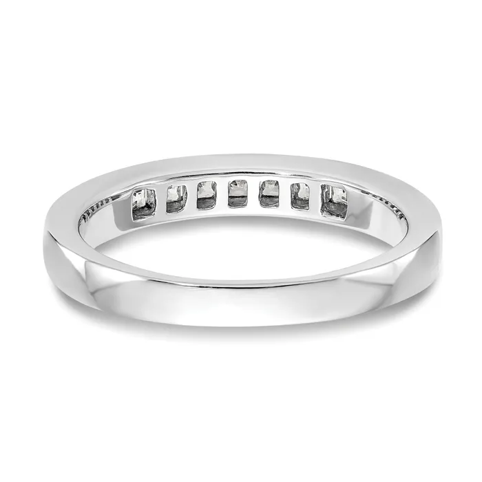 Rings Goldia 033ct CZ Solid Real 14K White Gold 7Stone Channel Wedding Band Ring