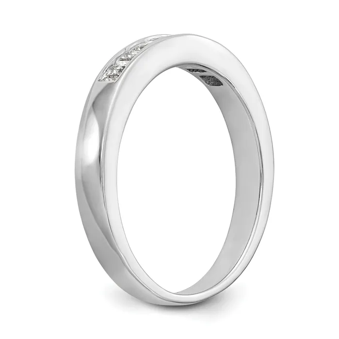 Rings Goldia 033ct CZ Solid Real 14K White Gold 7Stone Channel Wedding Band Ring