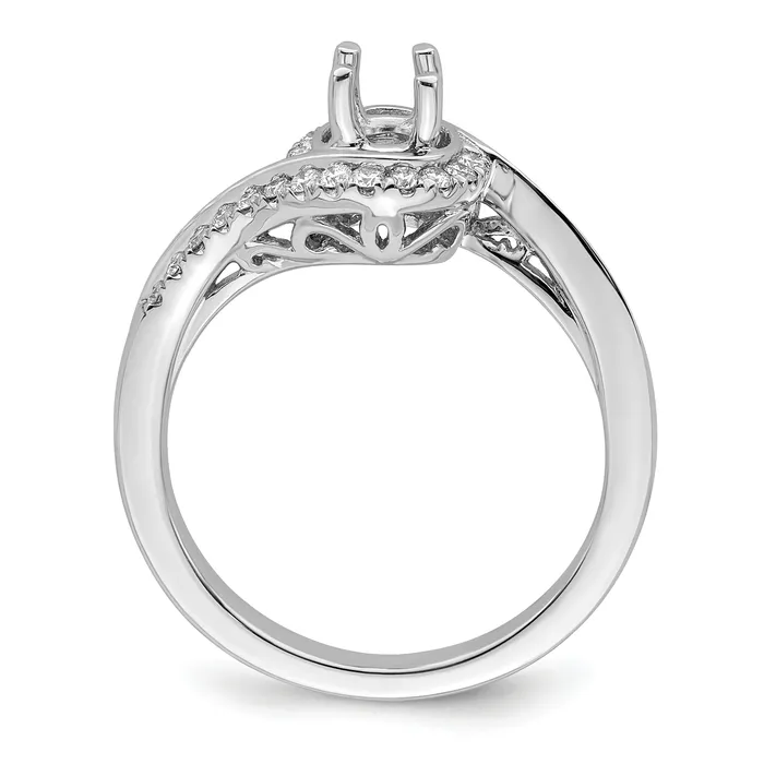 Rings Goldia 050ct CZ Solid Real 14k White Gold Round ByPass Engagement Ring