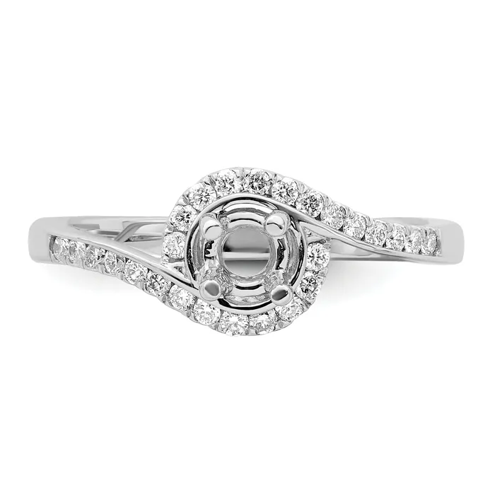 Rings Goldia 050ct CZ Solid Real 14k White Gold Round ByPass Engagement Ring