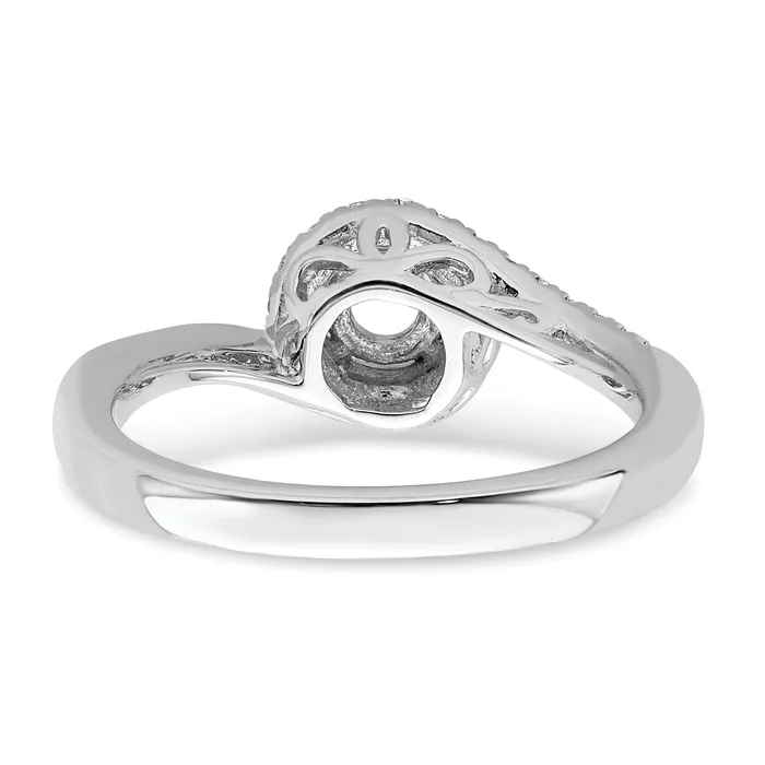 Rings Goldia 050ct CZ Solid Real 14k White Gold Round ByPass Engagement Ring
