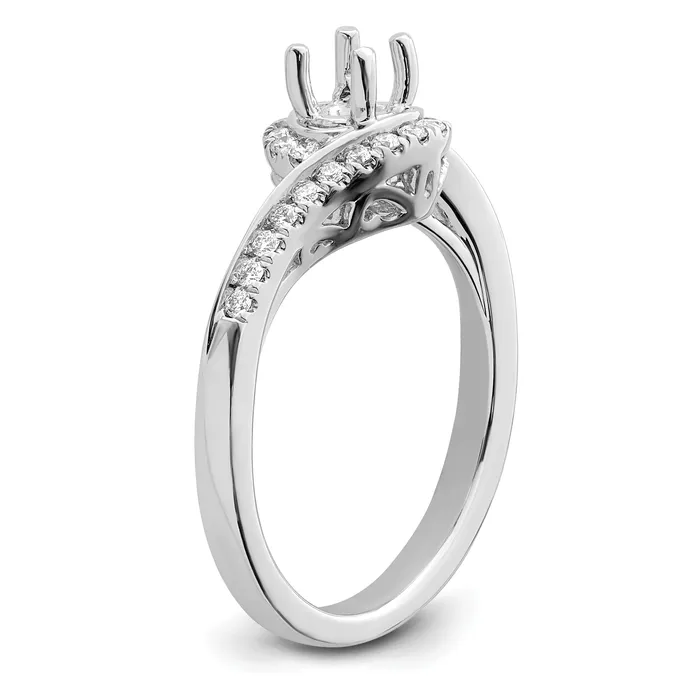 Rings Goldia 050ct CZ Solid Real 14k White Gold Round ByPass Engagement Ring