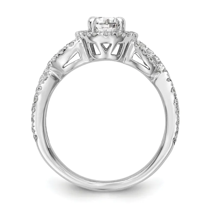 Rings Goldia 100ct CZ Solid Real 14K White Gold Oval Oval Halo Engagement Ring