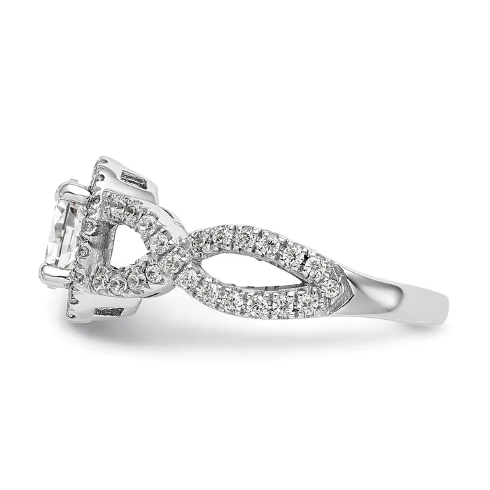 Rings Goldia 100ct CZ Solid Real 14K White Gold Oval Oval Halo Engagement Ring