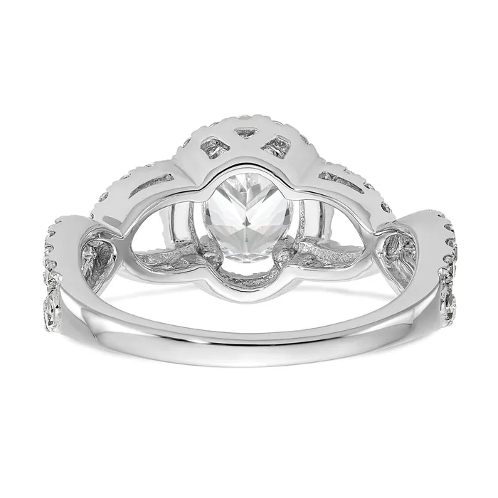 Rings Goldia 100ct CZ Solid Real 14K White Gold Oval Oval Halo Engagement Ring