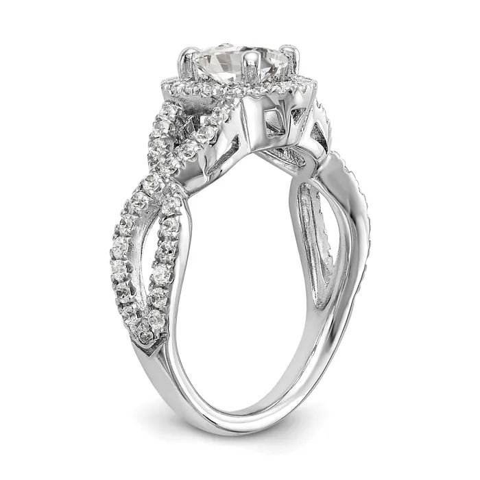 Rings Goldia 100ct CZ Solid Real 14K White Gold Oval Oval Halo Engagement Ring