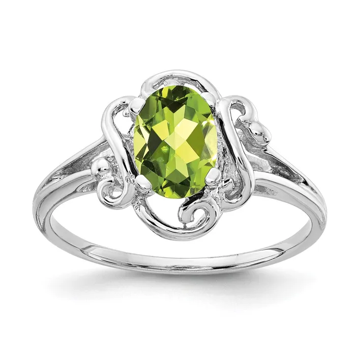 Rings Goldia 14k White Gold 7x5mm Oval Peridot ring