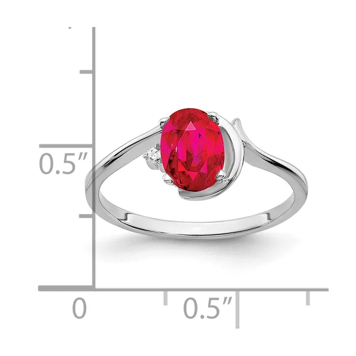 Rings Goldia 14k White Gold 7x5mm Oval Ruby A Real Diamond ring