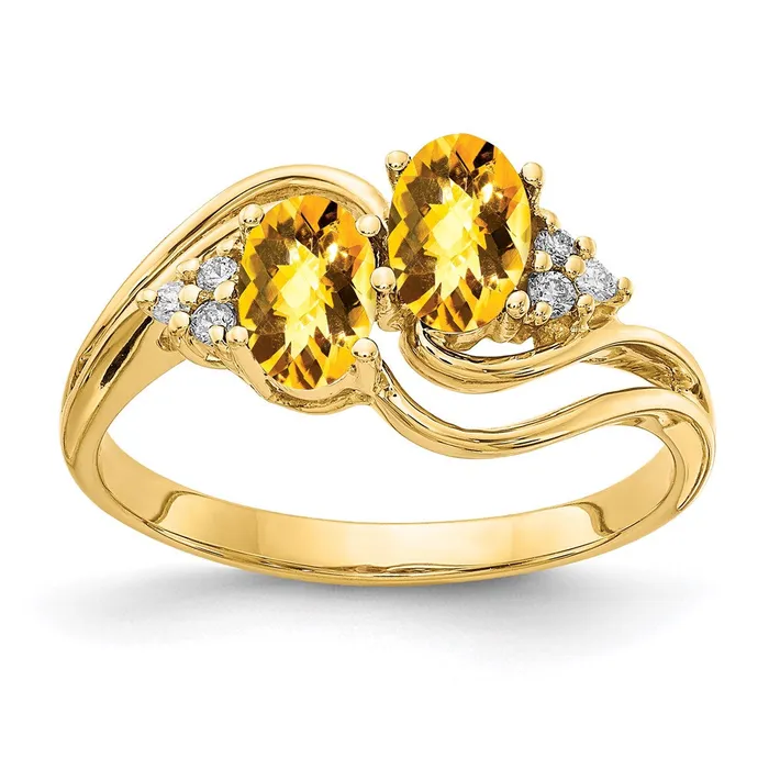 Rings Goldia 14K Yellow Gold 6x4mm Oval Citrine Checker A Real Diamond ring Rings Goldia 14K Yellow Gold 6x4mm Oval Citrine Checker A Real Diamond ring