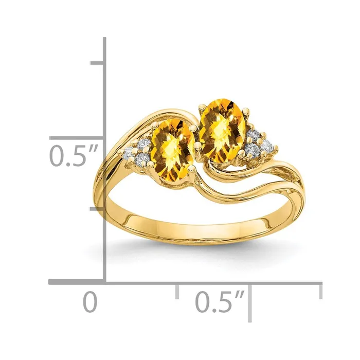 Rings Goldia 14K Yellow Gold 6x4mm Oval Citrine Checker A Real Diamond ring