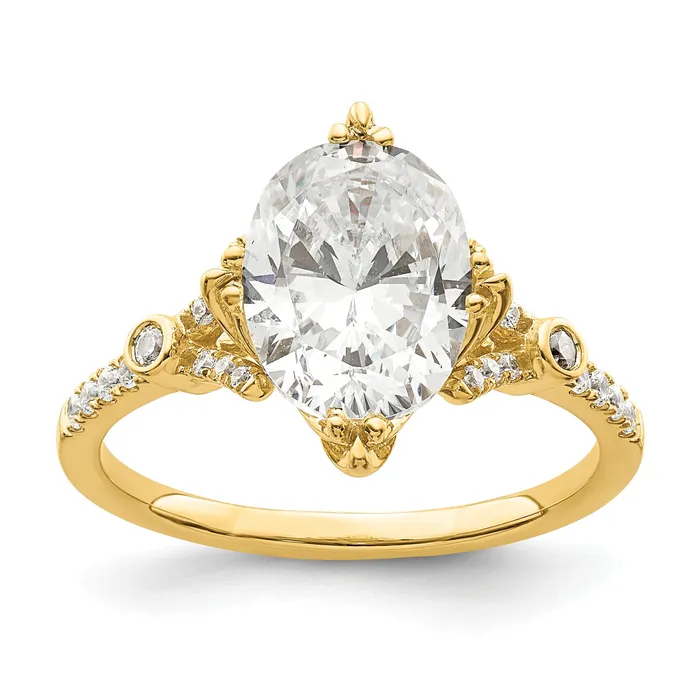 Rings Goldia 200ct CZ Solid Real 14k Polish 2ct Oval Engagement Dia Ring Rings Goldia 200ct CZ Solid Real 14k Polish 2ct Oval Engagement Dia Ring